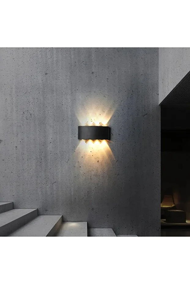 15 W İki Yönlü Led Duvar Aplik - Gün Işığı (3000K)  - Siyah - IP44 